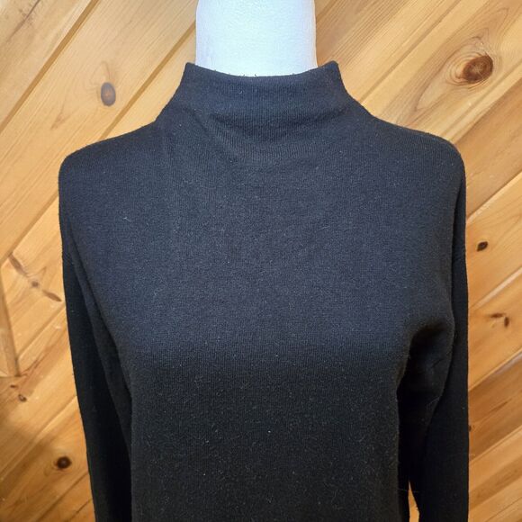 Chelsea 28 Sweater Mock Turtleneck Neck Black Long‎ Sleeve Small Cashmere Blend - Picture 2 of 7